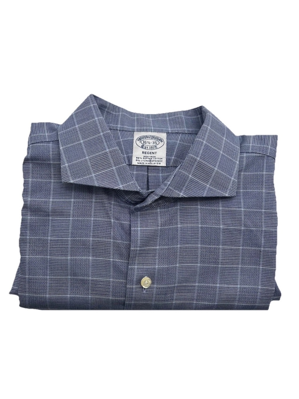 Brooks Brothers Navy Windowpane Regent Dress Shirt